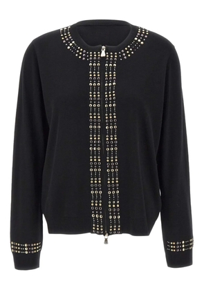 ELENA MIRO` studded zip cardigan - Black