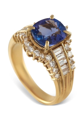 LB Exclusive 18K yellow gold tanzanite and diamond ring