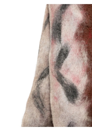 SILVANA jagged-edge scarf - Red