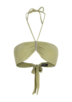 Karl Lagerfeld logo-plaque bikini top - Green