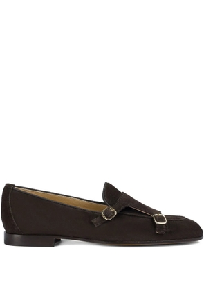 Doucal's suede double-buckle loafers - Brown