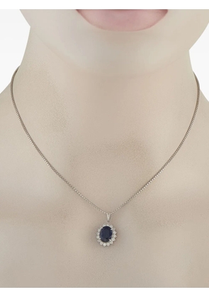 LB Exclusive platinum pendant diamond and sapphire necklace - Silver