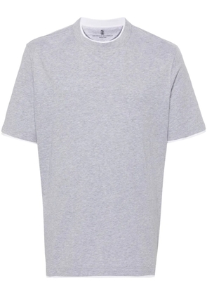 Brunello Cucinelli layered cotton T-shirt - Grey