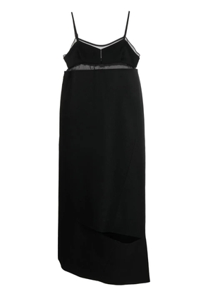 sacai asymmetric cut-out midi dress - Black
