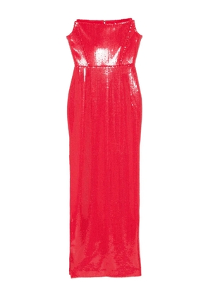 Alex Perry strapless sequinned maxi dress - Red