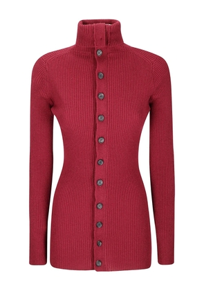 Yohji Yamamoto ribbed high-neck sweater - Red