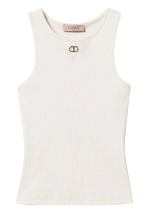 TWINSET Oval T ribbed top - Pink