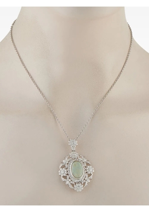 LB Exclusive platinum pendant diamond and opal necklace - Silver
