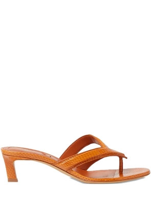 FENDI 46mm Fling leather heeled sandals - Brown