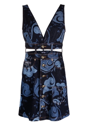 Versace Jeans Couture cut-out denim dress - Blue
