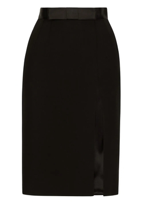 Dolce & Gabbana bow-detail virgin wool-blend skirt - Black