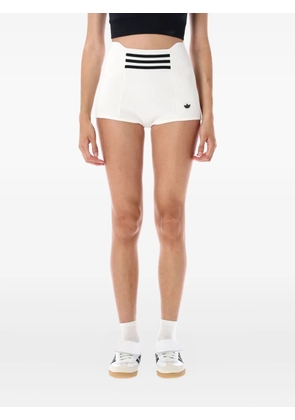 adidas high-waisted stripe shorts - White
