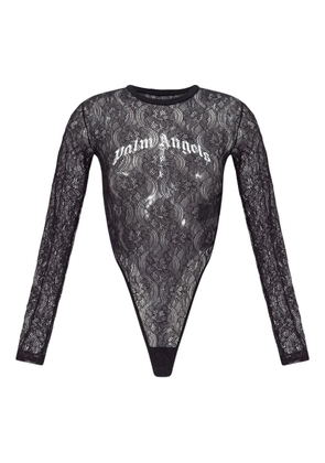 Palm Angels lace logo bodysuit - Black