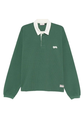 SUMMER GAMES waffle-textured long-sleeve polo shirt - Green