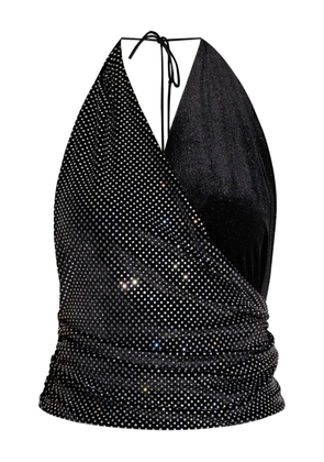 Balmain crystal-embellished halterneck top - Black