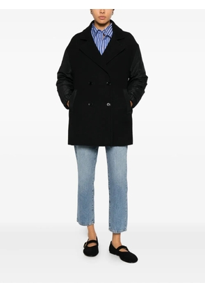 Patrizia Pepe panelled double-breasted coat - Black