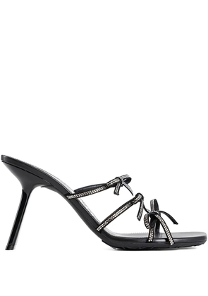 LOEWE crystal-embellished bow sandals - Black