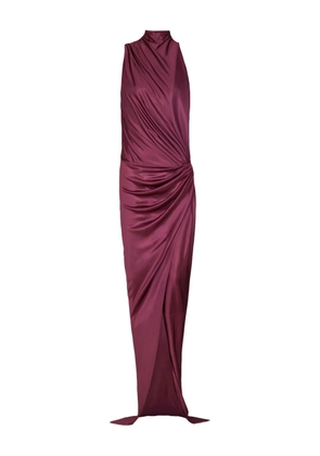 Balmain draped high-neck maxi dress - Red