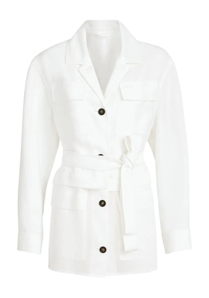 Brunello Cucinelli belted pocket jacket - White