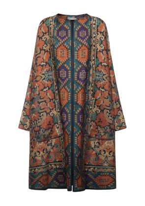Pierre-Louis Mascia tapestry-pattern pocket coat - Brown