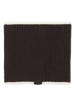 SANDRO ribbed contrast-trim scarf - Brown