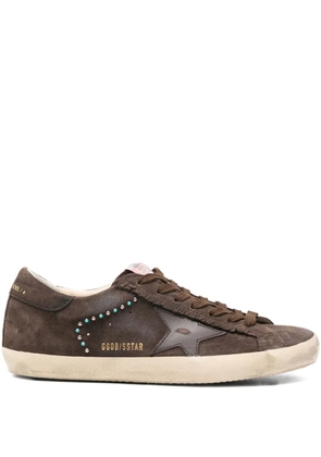 Golden Goose suede studded star sneakers - Brown