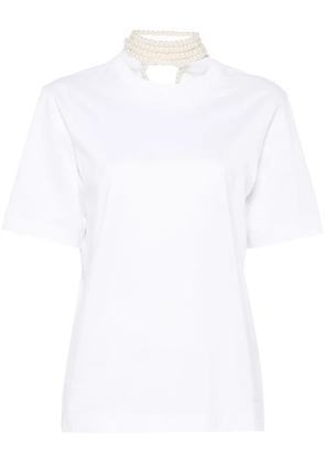 Carven faux-pearl-embellishment T-shirt - White