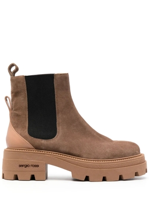 Sergio Rossi SR Milla square-toe suede boots - Brown