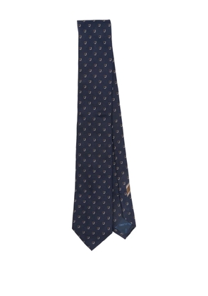 Ferragamo Gancini-pattern silk tie - Blue