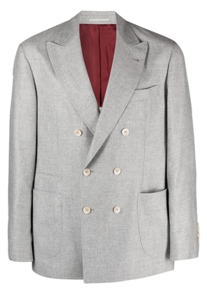 Brunello Cucinelli double breasted wool blazer - Grey