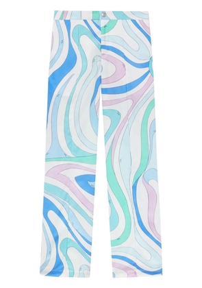 PUCCI Marmo-Print cotton trousers - Blue