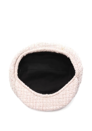 CHANEL Pre-Owned 1986-1988 Coco Mark tweed casquette hat - Neutrals