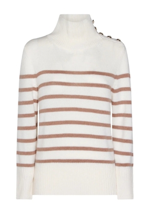 kujten Margot striped buttoned sweater - Neutrals