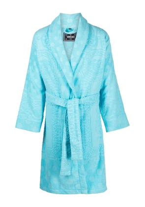 Versace Barocco-print terry-cloth robe - Blue