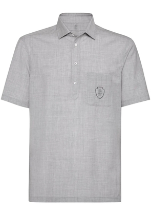 Brunello Cucinelli poplin polo shirt - Grey