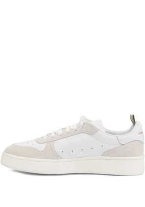Officine Creative perforated suede leather trainers - White
