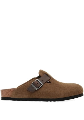 Birkenstock suede buckle clogs - Brown