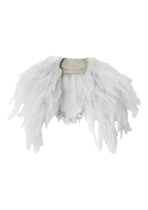 Burberry faux-feather silk collar - White