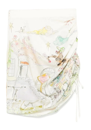 ALEMAIS linen draped skirt - Neutrals