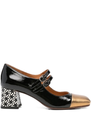 Chie Mihara 55mm geometric-block heel pumps - Black