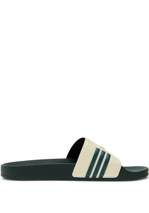 adidas Adilette trefoil-stripe slides - White