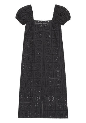 GANNI broderie anglaise midi dress - Black