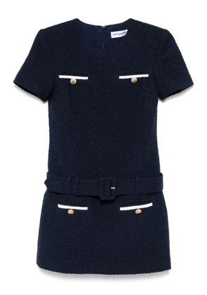 Self-Portrait bouclé mini dress - Blue