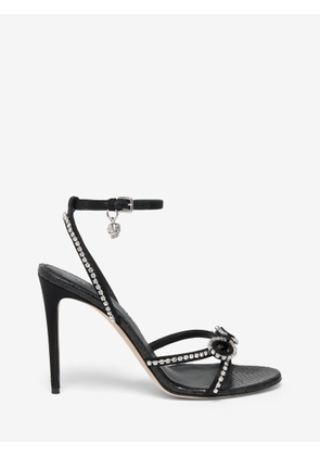 MCQUEEN - Crystal Bow Sandal - Item 851993W4ABZ1064