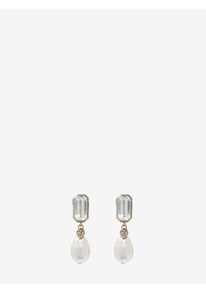 MCQUEEN - Skull & Crystal Earrings - Item 855286J161P1053