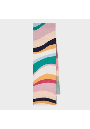 Paul Smith Women's Pastel 'Swirl' Jacquard Lambswool Scarf Multicolour