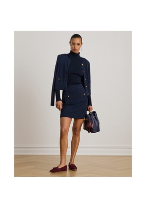 Button-Trim Jumper Pencil Miniskirt