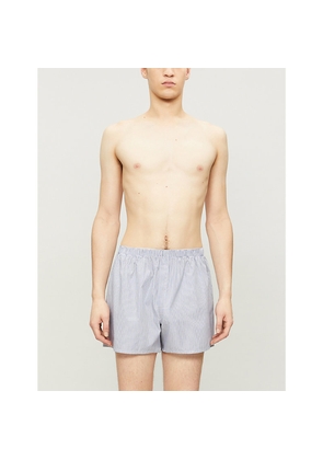 Mens Sunspel Pinstripe Relaxed-Fit Cotton Boxer Shorts