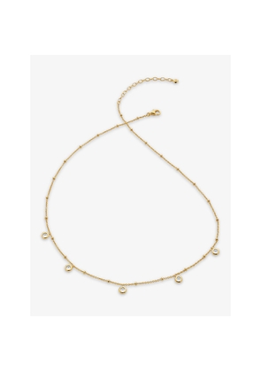 Womens Monica Vinader Mini Gem 18ct Yellow-Gold Plated Vermeil Sterling-Silver and White Topaz Necklace