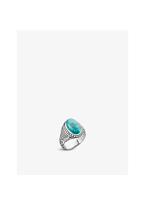 Thomas Sabo Arizona Sterling-Silver and Faux-Turquoise Signet Ring
